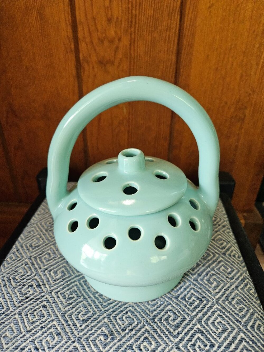 Vintage 1930s/40s Camark Flower Frog Basket, 24 Holes, 8" Tall